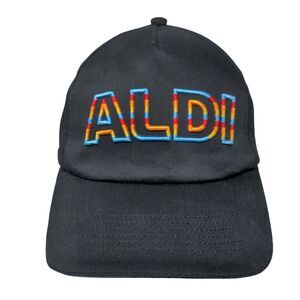 Aldi Slideback Hat Black One Size Adjustable Embroidered W/Tags
